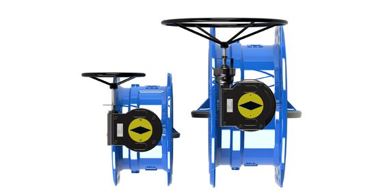 صمام فراشة مزدوج الحركة مع نطاق ضغط 0-2.5MPa جسم حديدي رقيق والتشغيل اليدوي للاستخدام الصناعي