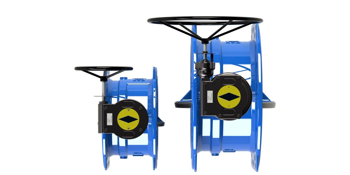 صمام فراشة مزدوج الحركة مع نطاق ضغط 0-2.5MPa جسم حديدي رقيق والتشغيل اليدوي للاستخدام الصناعي