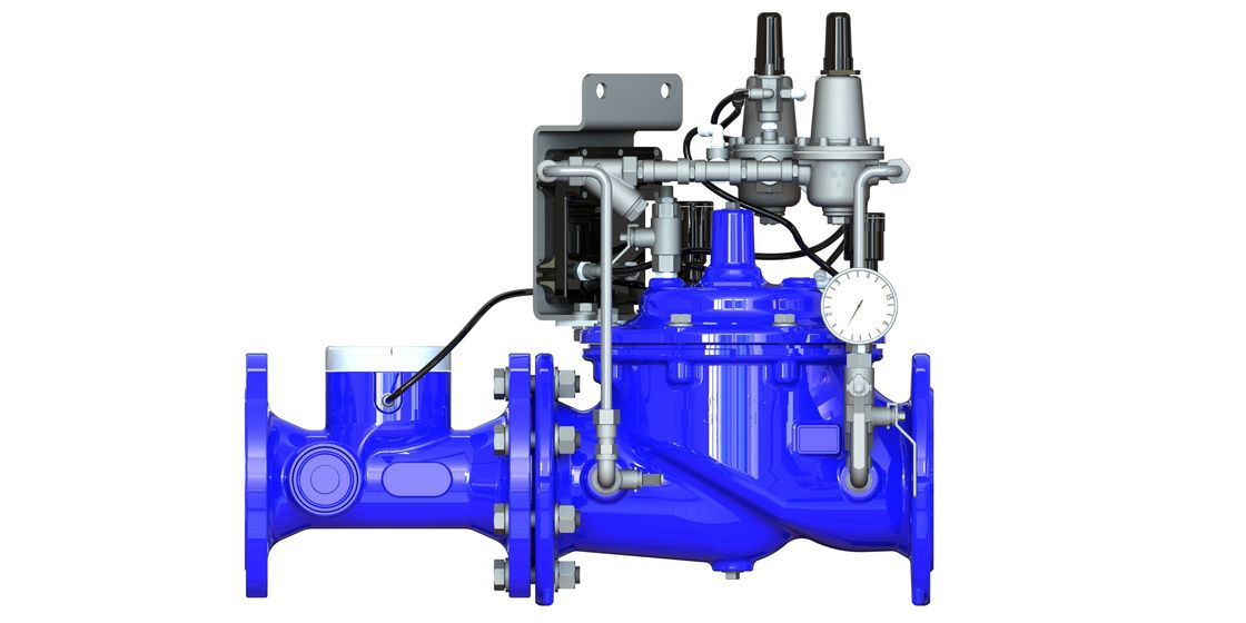 المواد التجريبية SS304 الأزرق RAL 5005 NSF61 صمام التحكم في المياه مصنوع من الحديد الرقيق للحفاظ على المياه وإدارتها